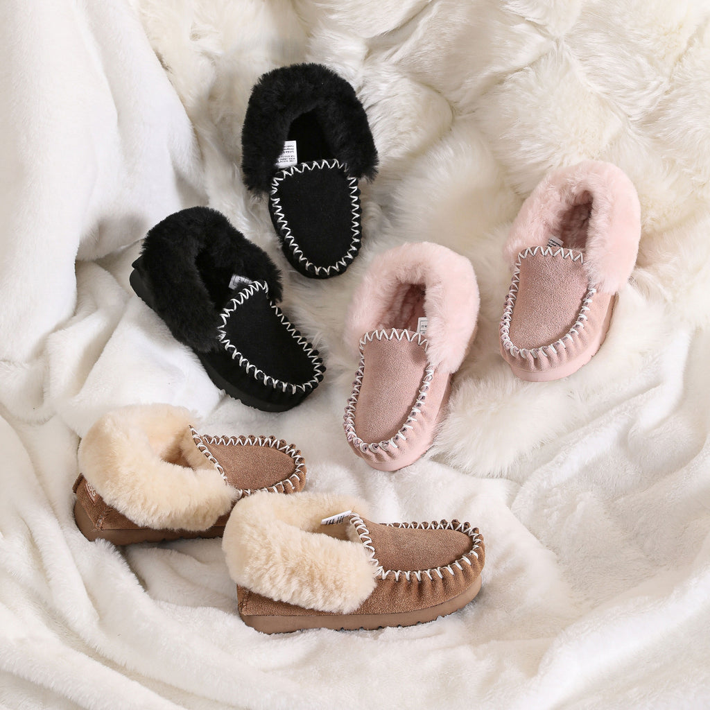 AUSTRALIAN SHEPHERD<sup>®</sup> Kids Wool Ankle Slippers Popo Moccasin