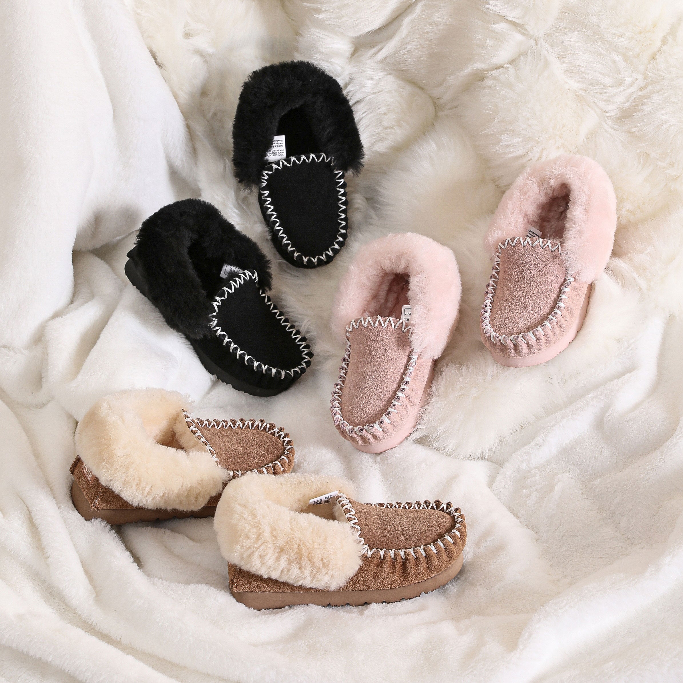 AUSTRALIAN SHEPHERD<sup>®</sup> Kids Wool Ankle Slippers Popo Moccasin