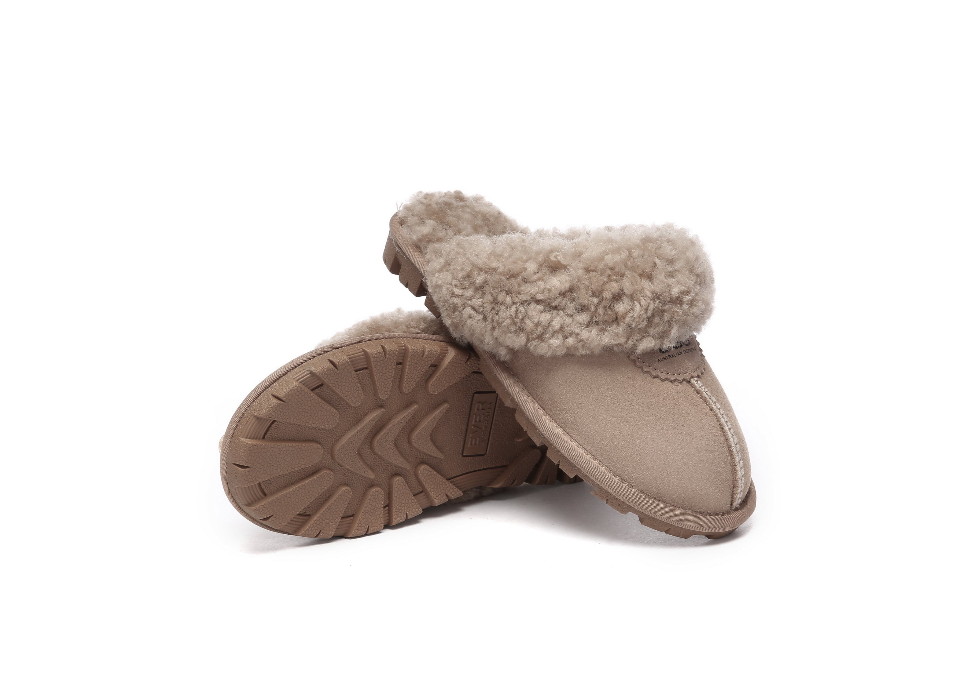 AUSTRALIAN SHEPHERD<sup>®</sup> Double Faced Sheepskin Wool Slippers Waffle Curly