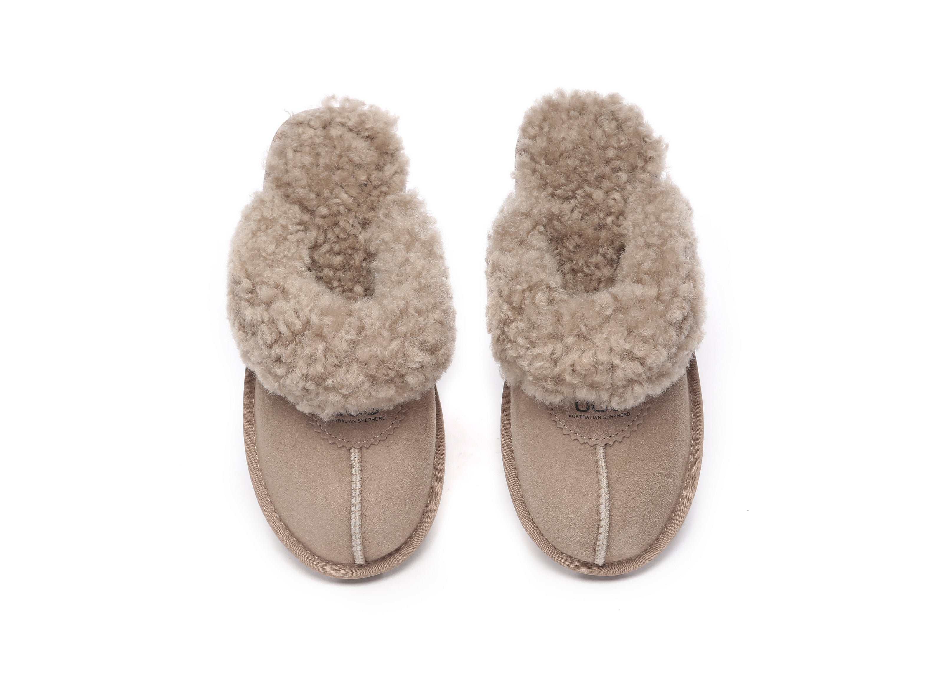 AUSTRALIAN SHEPHERD<sup>®</sup> Double Faced Sheepskin Wool Slippers Waffle Curly