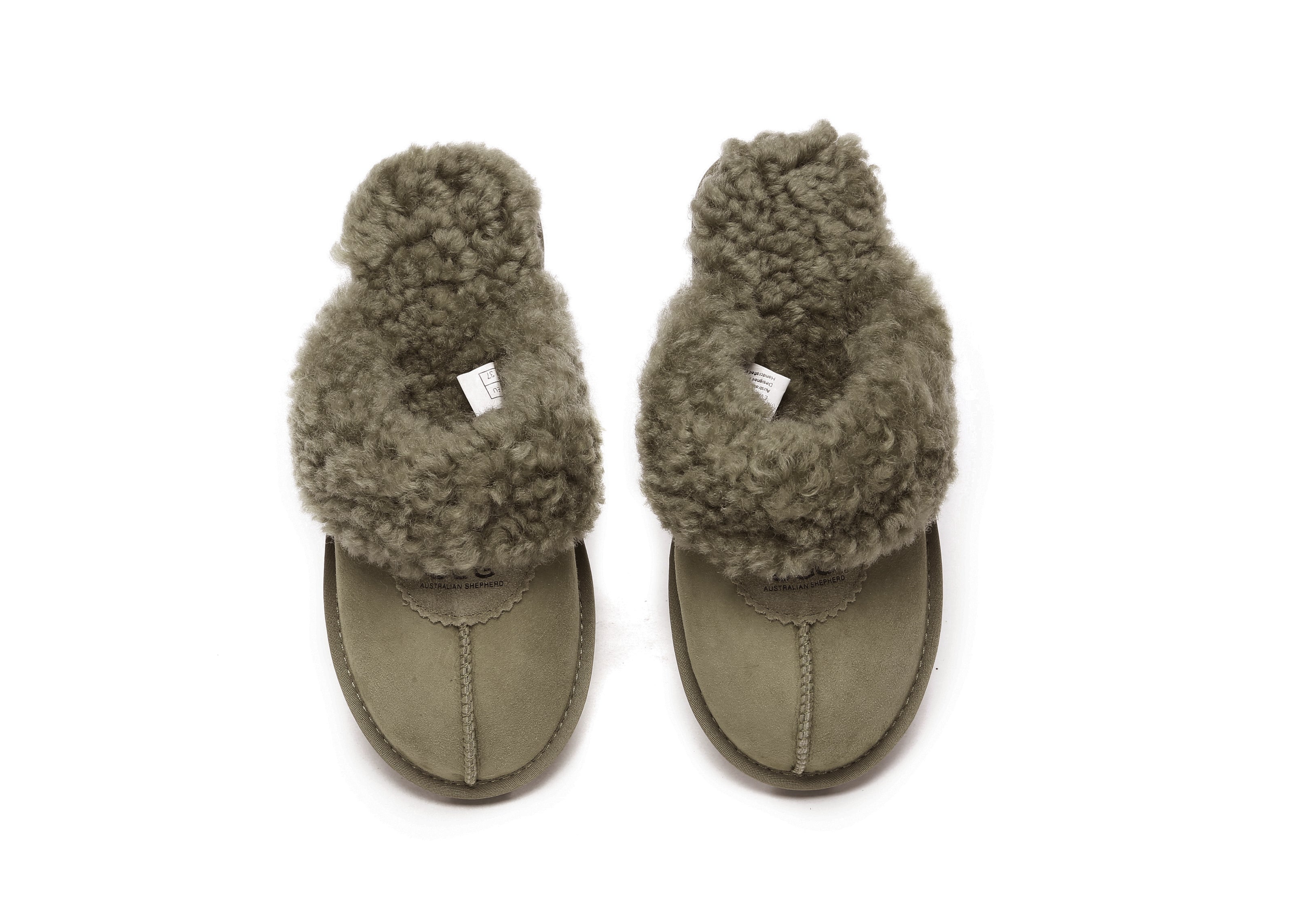 AUSTRALIAN SHEPHERD<sup>®</sup> Double Faced Sheepskin Wool Slippers Waffle Curly