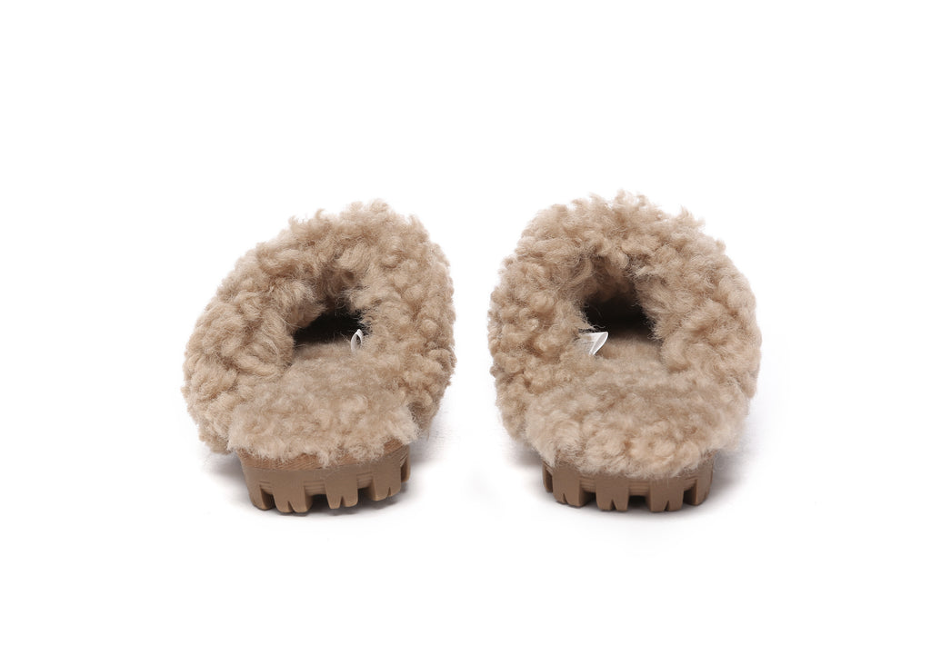 AUSTRALIAN SHEPHERD<sup>®</sup> Double Faced Sheepskin Wool Slippers Waffle Curly