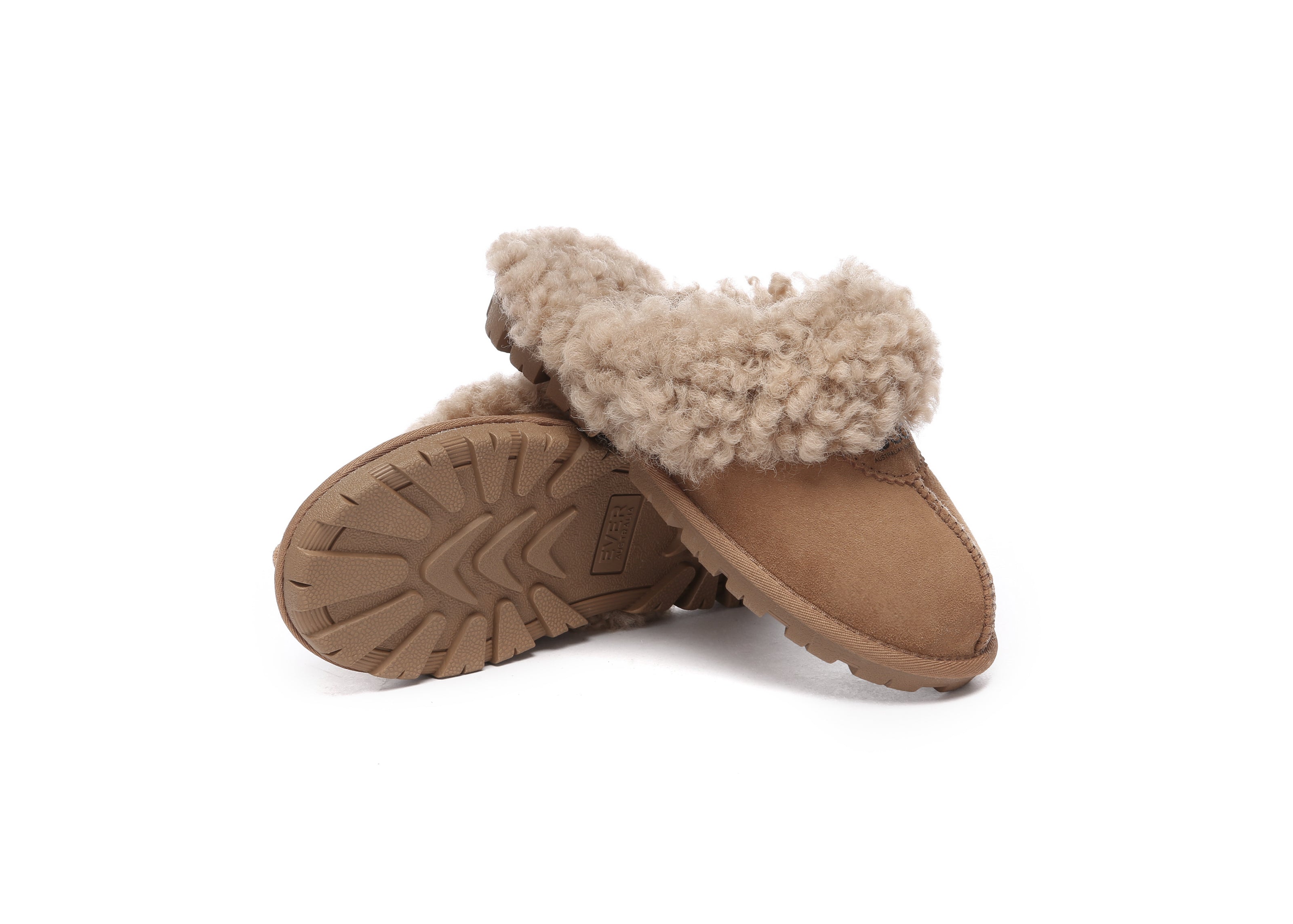 AUSTRALIAN SHEPHERD<sup>®</sup> Double Faced Sheepskin Wool Slippers Waffle Curly