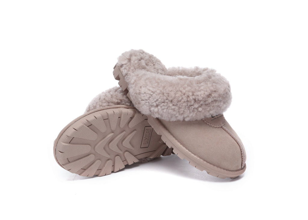 AUSTRALIAN SHEPHERD<sup>®</sup> Double Faced Sheepskin Wool Slippers Waffle Curly