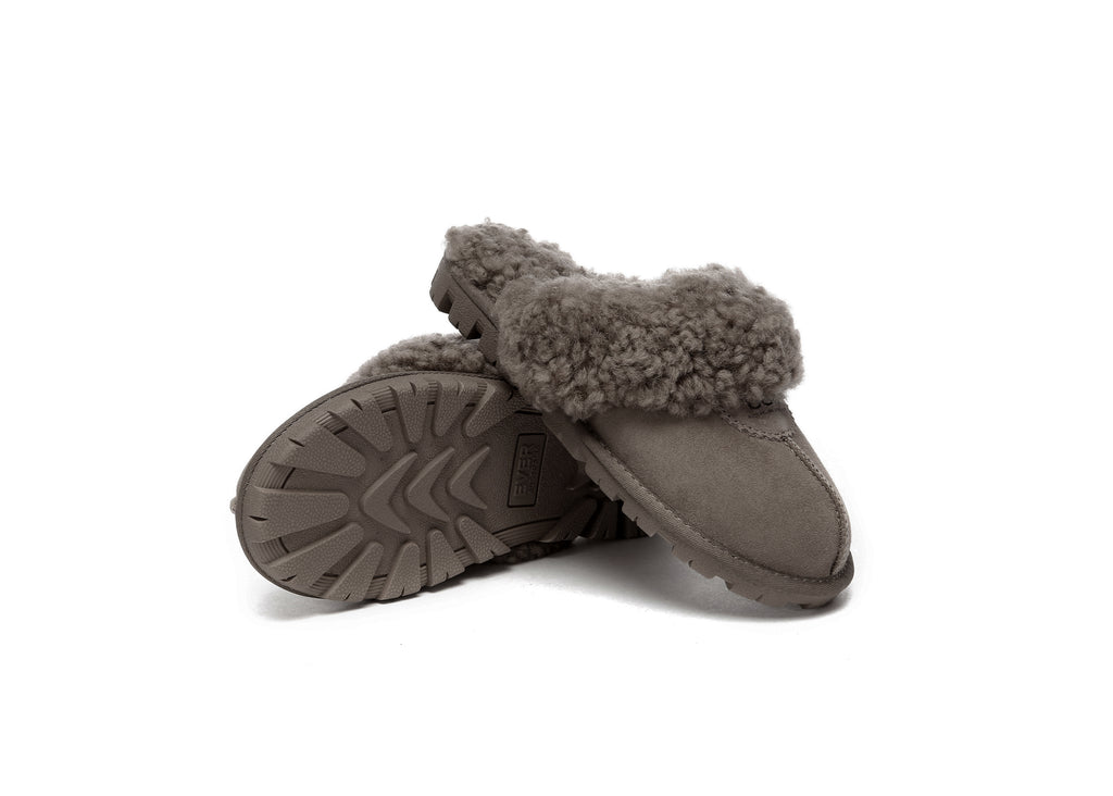 AUSTRALIAN SHEPHERD<sup>®</sup> Double Faced Sheepskin Wool Slippers Waffle Curly