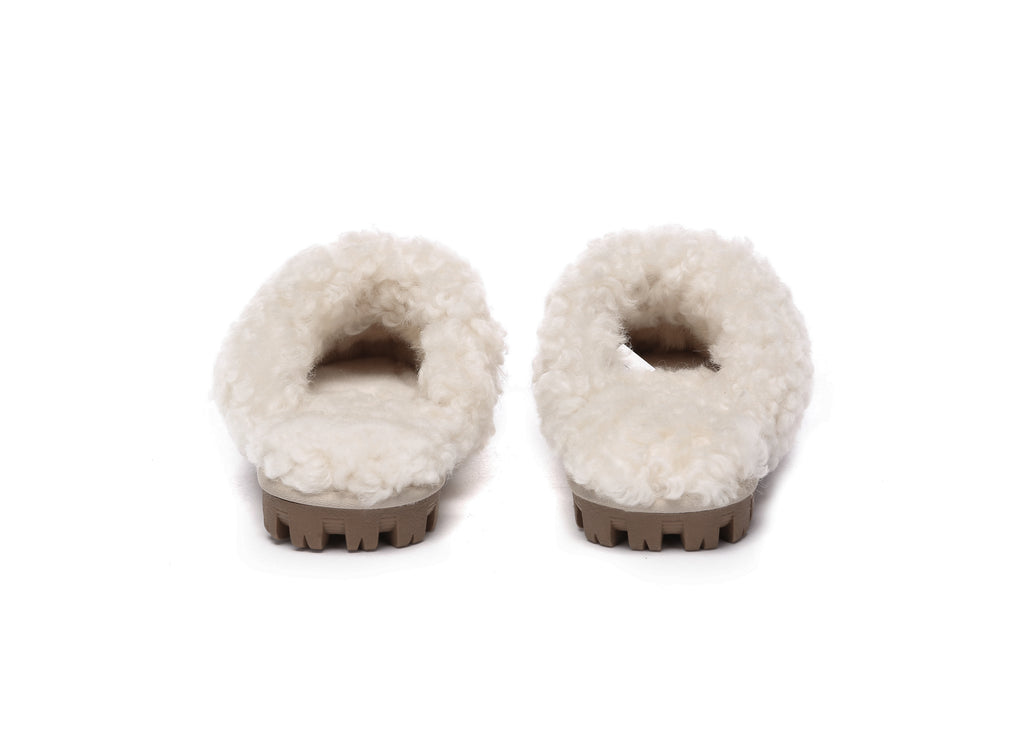 AUSTRALIAN SHEPHERD<sup>®</sup> Double Faced Sheepskin Wool Slippers Waffle Curly