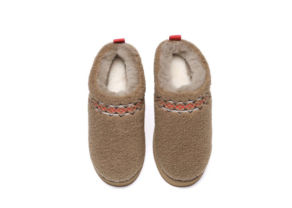 AUSTRALIAN SHEPHERD<sup>®</sup> Sheepskin Wool Plush Ankle Platform Slippers Madge