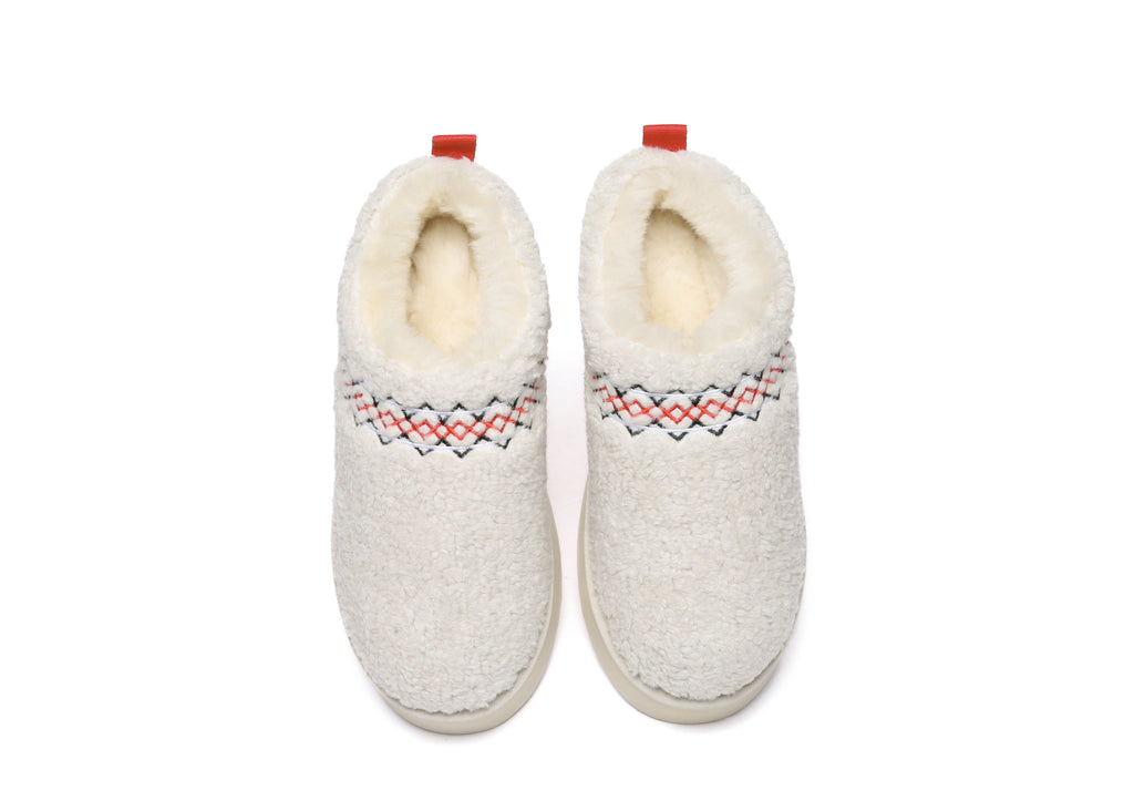 AUSTRALIAN SHEPHERD<sup>®</sup> Sheepskin Wool Plush Ankle Platform Slippers Madge