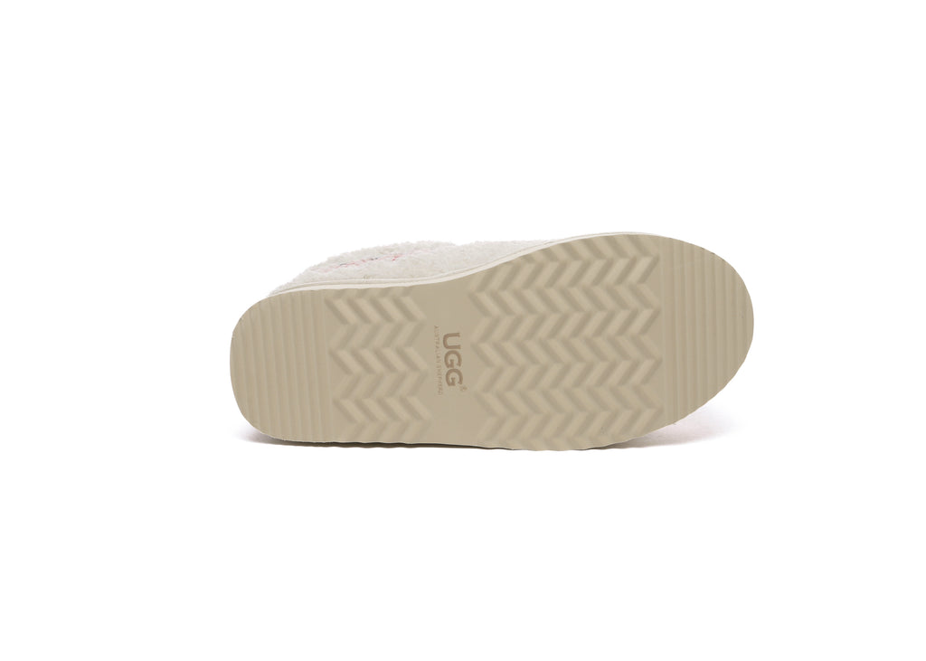 AUSTRALIAN SHEPHERD<sup>®</sup> Sheepskin Wool Plush Ankle Platform Slippers Madge