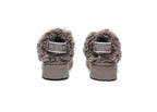 AUSTRALIAN SHEPHERD<sup>®</sup> Women Removable Wool Strap Slingback Platform Slippers Waffle Curly