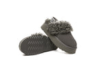 AUSTRALIAN SHEPHERD<sup>®</sup> Women Removable Wool Strap Slingback Platform Slippers Waffle Curly