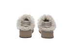 AUSTRALIAN SHEPHERD<sup>®</sup> Women Removable Wool Strap Slingback Platform Slippers Waffle Curly