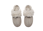 AUSTRALIAN SHEPHERD<sup>®</sup> Women Removable Wool Strap Slingback Platform Slippers Waffle Curly