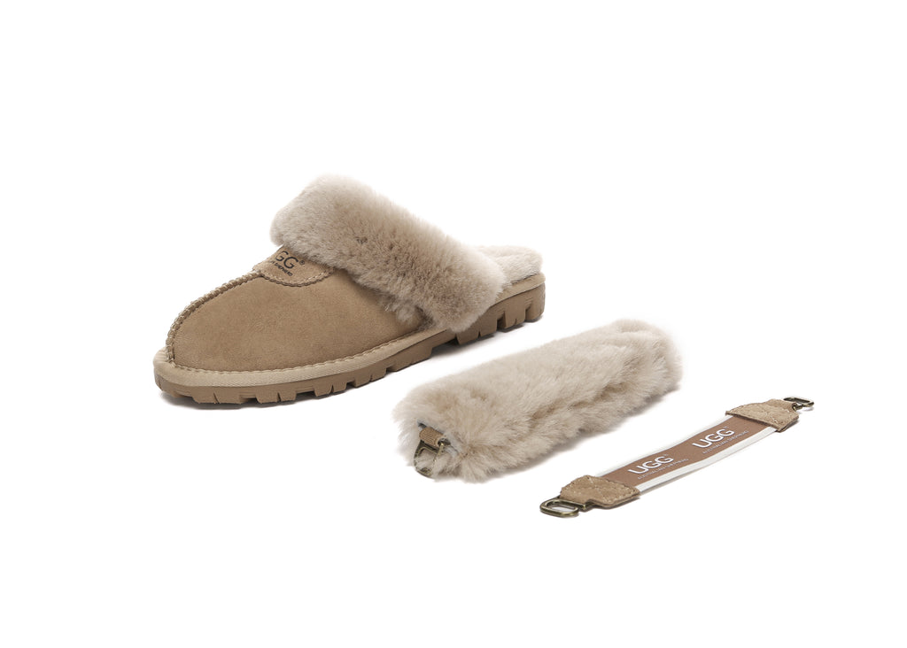 AUSTRALIAN SHEPHERD<sup>®</sup> Fluffy Strap Slingback Slippers