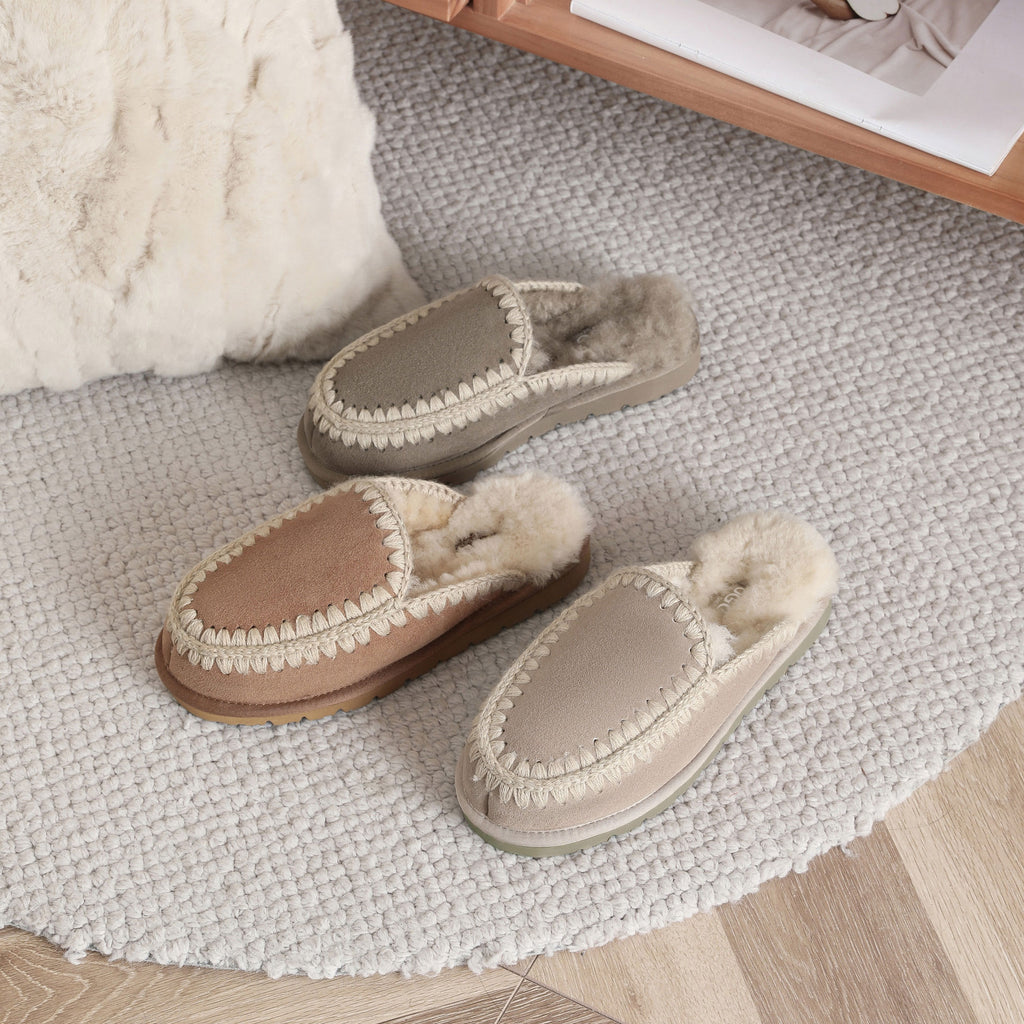 AUSTRALIAN SHEPHERD<sup>®</sup> Women Sheepskin Wool Knitted Slippers Sophia